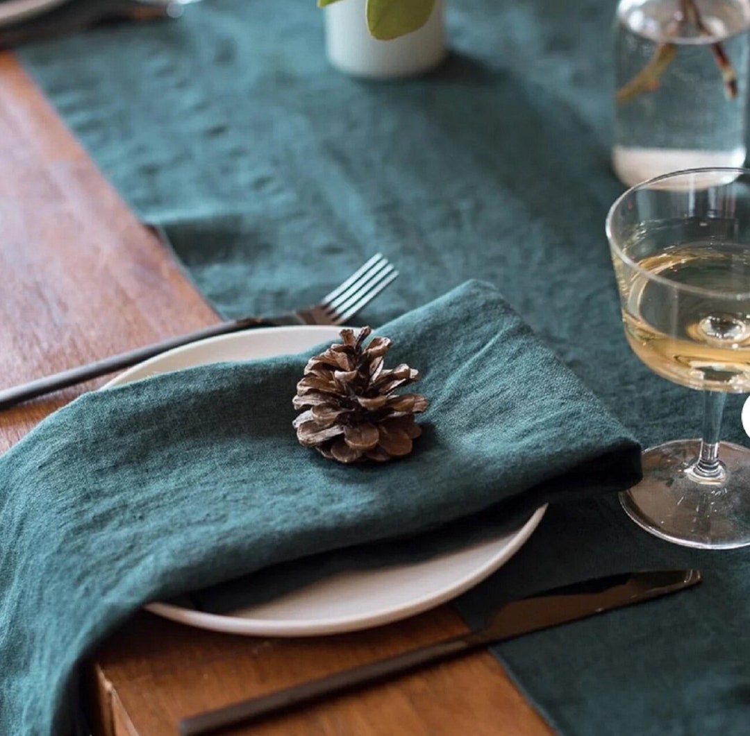 100 Pack Emerald Green Napkin Cotton Napkins Kitchen Napkin Etsy