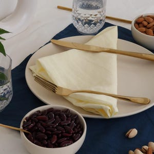 Yellow Pastel Linen Napkins: Stonewashed Table Decor