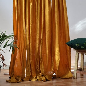 Dusty Mustard  Curtain, bed room Curtain, Window Drape, Stonewashed ,Curtain Panel Curtains personalized gift Linen Curtain Bohemian Curtain
