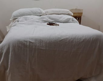 Juego de funda nórdica de lino puro: ropa de cama de lino lavado, 3 piezas