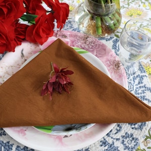 Terracotta Cotton Napkins: Stonewashed Organic Cloth Napkin Set