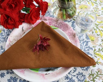 Terracotta Cotton Napkins: Stonewashed Organic Cloth Napkin Set