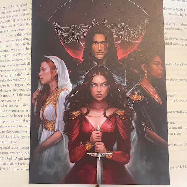 Nesta Archeron, Gwyn, Emerie and Cassian- Nessian ACOSF A5 Print - ACOTAR by Sarah J Maas