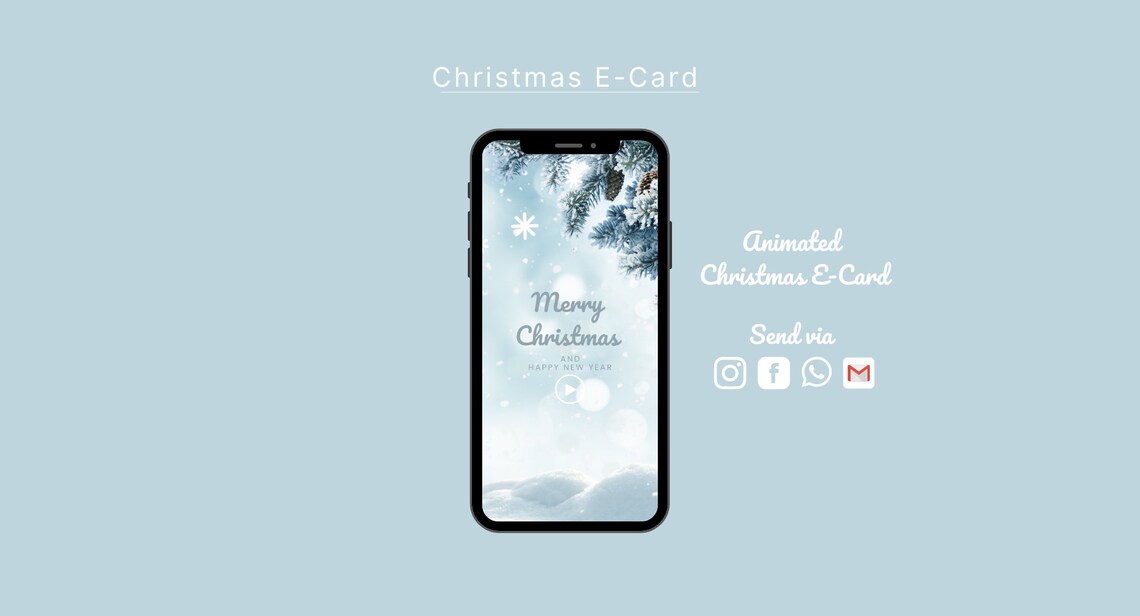 Animated Christmas Ecard Animated Digital Christmas Card Etsy