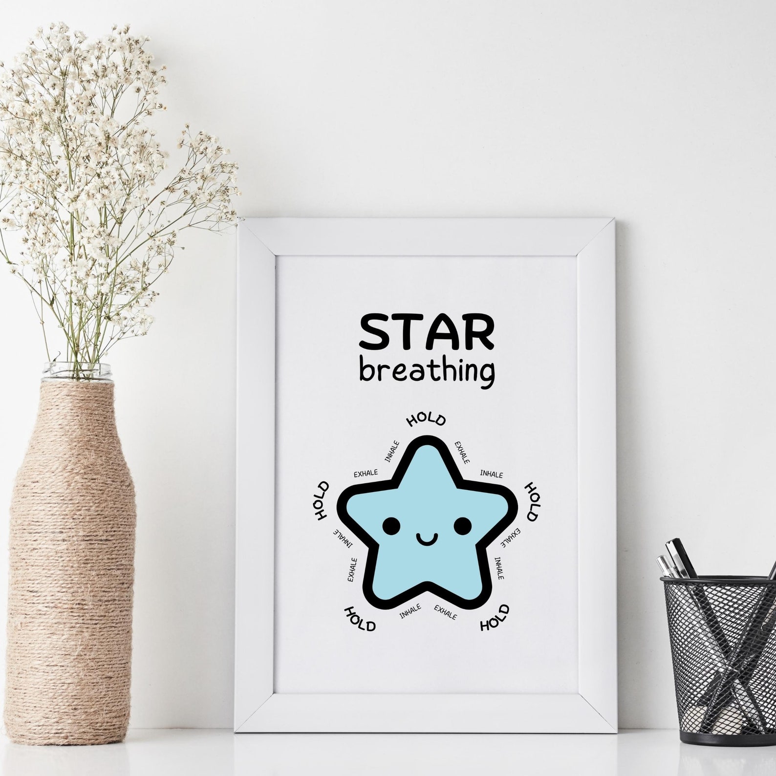 Star Breathing Poster School Counseling Office Decor Therapy Etsy
