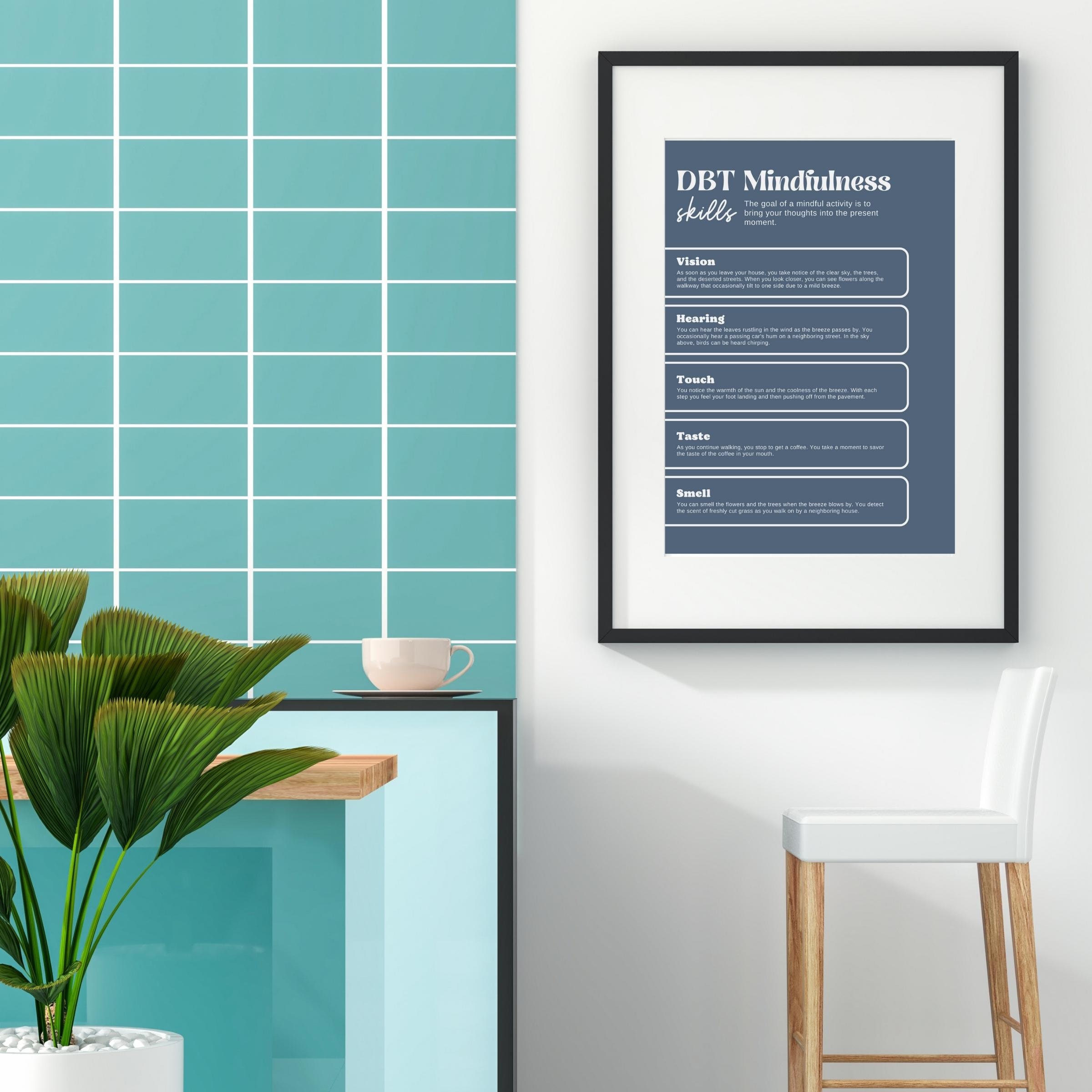 DBT Poster, DBT Mindfulness Skills Poster for Therapy Office Decor ...