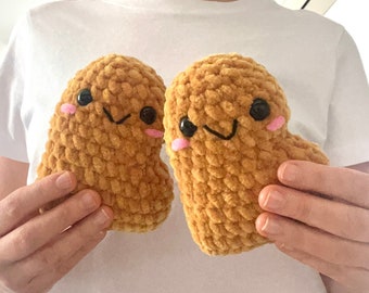 Peluche pépite de poulet au crochet, pépite au crochet, pépite de poulet au crochet, nourriture au crochet