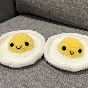 Crochet fried egg, Crochet egg, Amigurumi egg, Plush egg