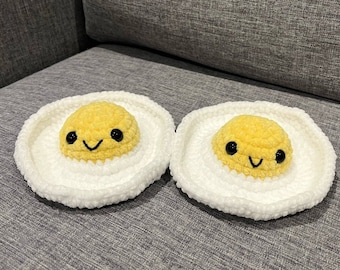 Huevo frito de ganchillo, huevo de ganchillo, huevo amigurumi, huevo de peluche