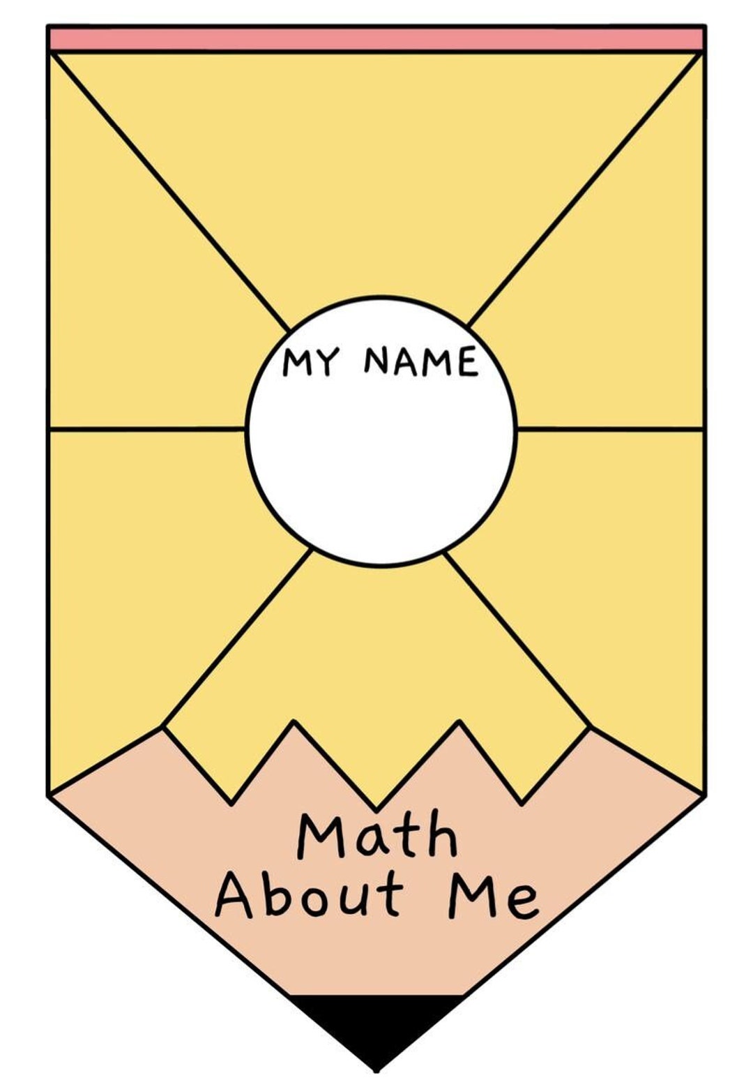 Math About Me Pencil Banner Poster Printable Worksheet PDF Colour ...