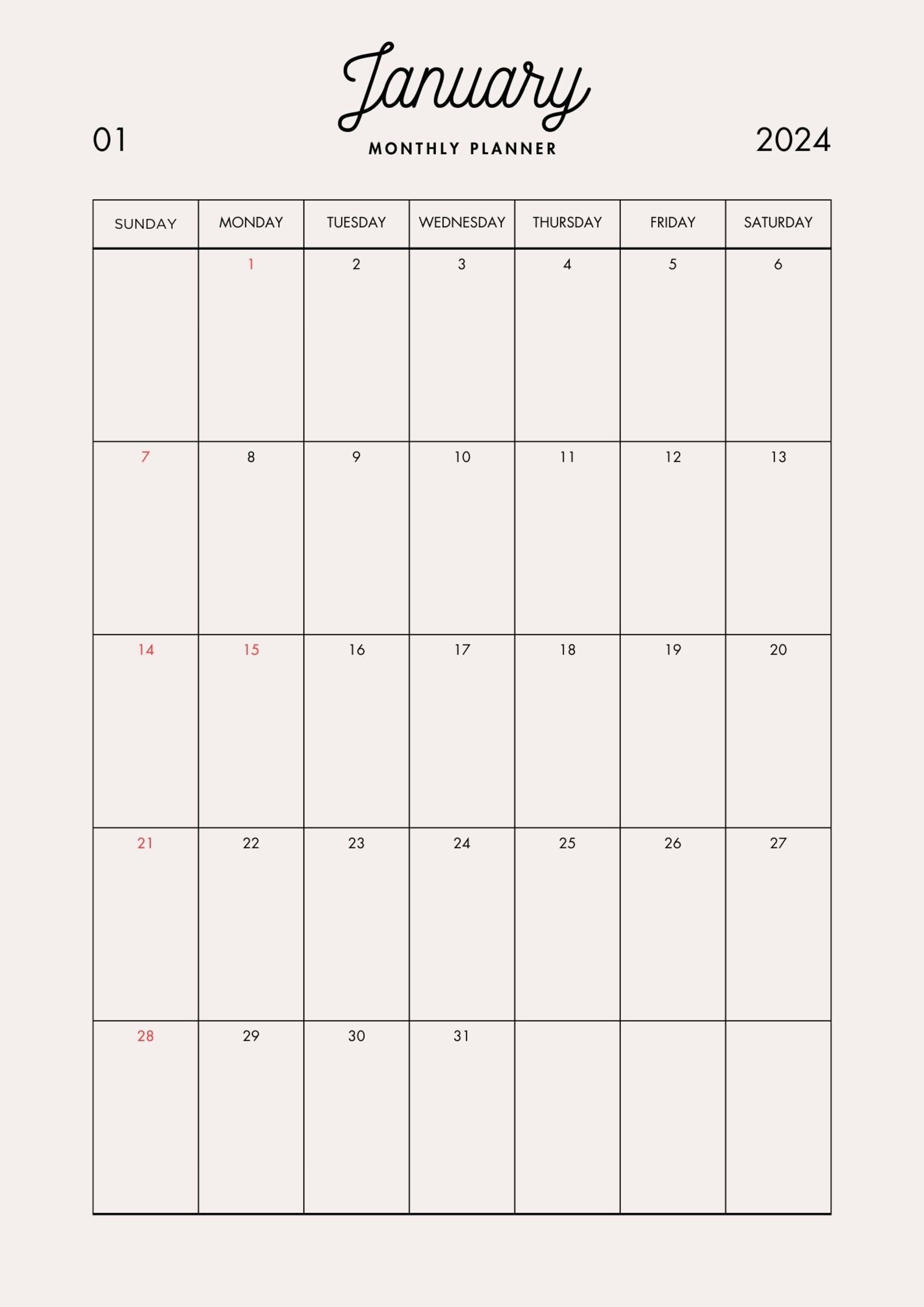 2024 Monthly Editable Planner Template - Etsy