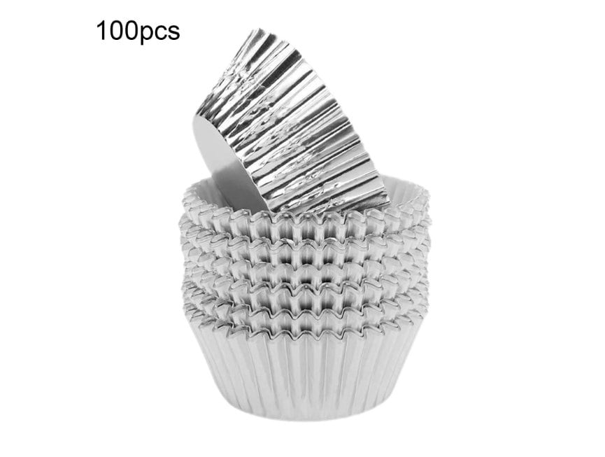 50 100pcs Aluminum Foil Cupcake Paper Liner Baking Cups Muffin 【83OFF!】