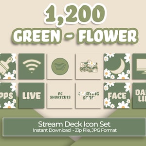 Green & Flower - 1,200 Stream Deck Icons | Streamers, Streaming, Twitch