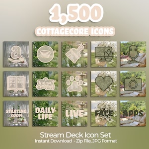 1,500 Stream Deck Icons | Streamers, Streaming, Twitch | Cottagecore