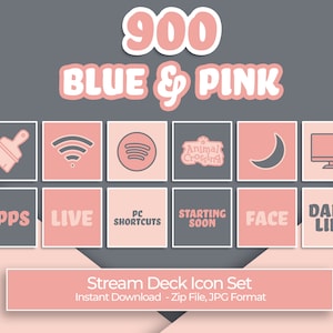 Blue and Pink Icons- 300 Stream Deck Icons | Streamers, Streaming, Twitch