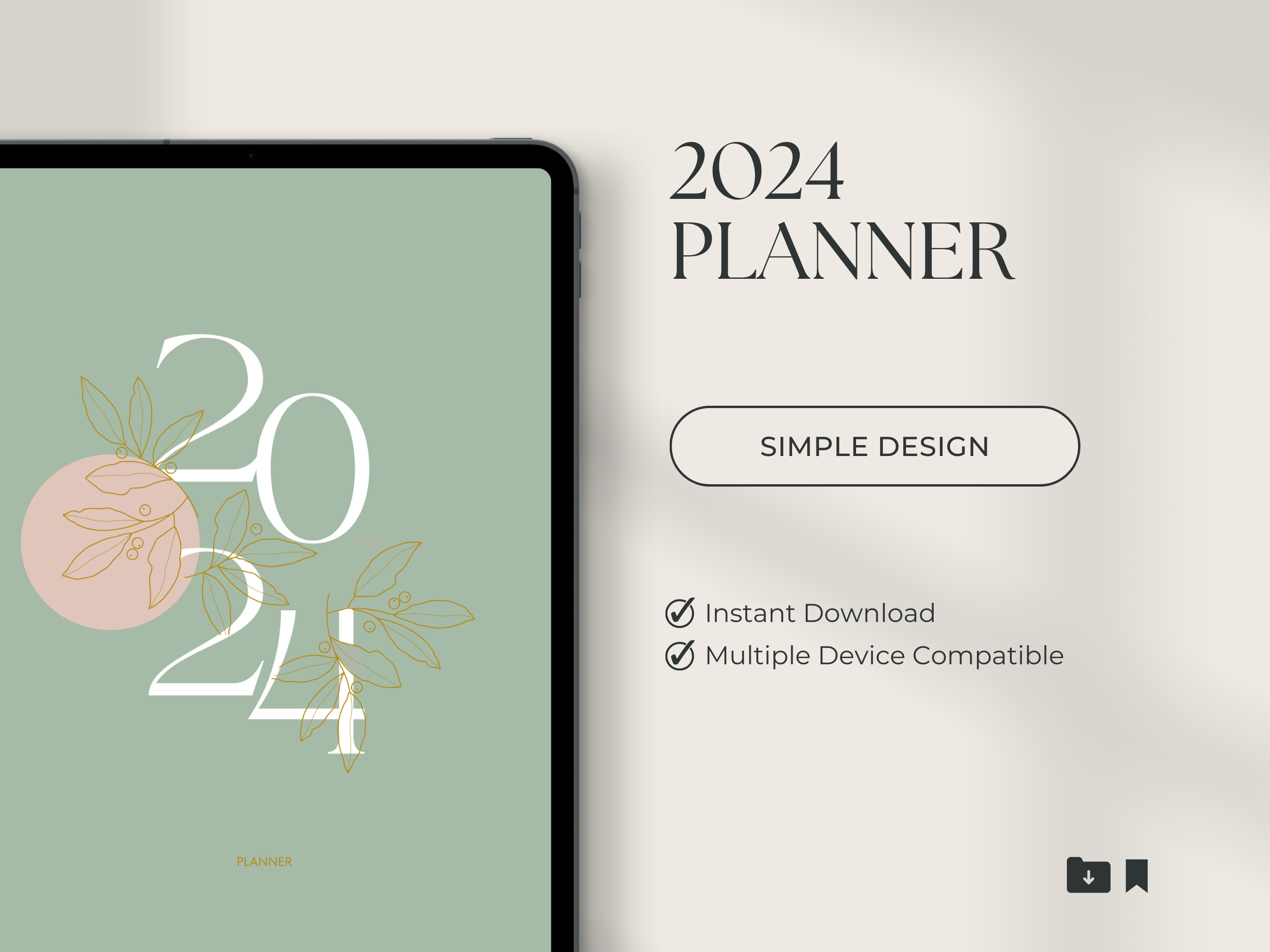 2024 Planner Digital Planner, Printable Simple Design - Etsy