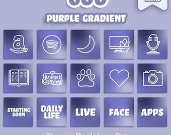 Animated - 600 Stream Deck Icons | Streamers, Streaming, Twitch | Purple Gradient