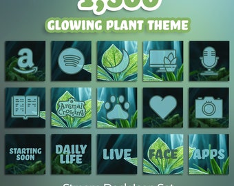 1,500 Stream Deck Icons | Streamers, Streaming, Twitch | Glowing Plant Theme