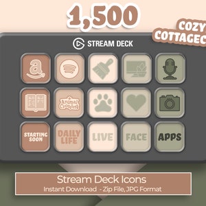 Cozy Cottagecore - 1,500 Stream Deck Icons | Streamers, Streaming, Twitch