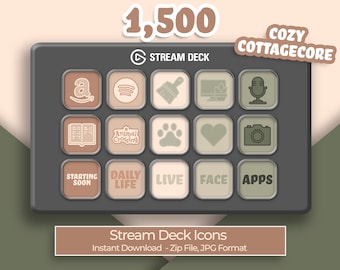 Cozy Cottagecore - 1,500 Stream Deck Icons | Streamers, Streaming, Twitch