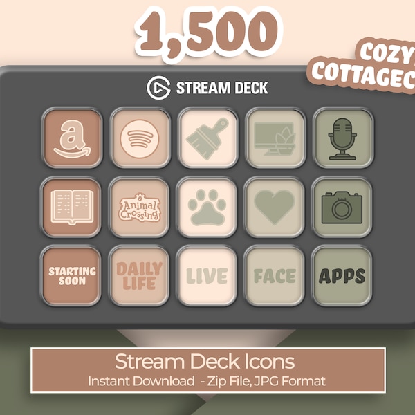 Cosy Cottagecore - 1 500 icônes de terrasse Stream | Streamers, Streaming, Twitch