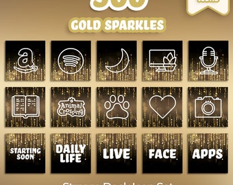 Animated - 900 Stream Deck Icons | Streamers, Streaming, Twitch | Gold Sparkles