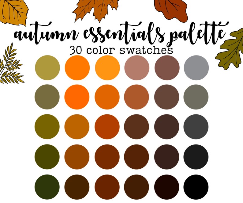 Autumn Essentials Color Palette Set of 30 Color (Download Now) Etsy