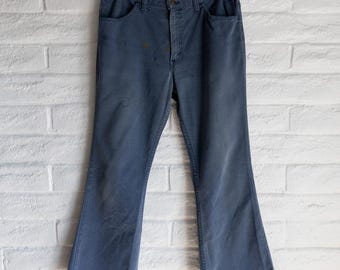 Pantaloni Levi's vintage anni '70 a zampa d'elefante, con linguetta bianca, da uomo, taglia 34, effetto sbiadito, usurato, grunge, stile ERD