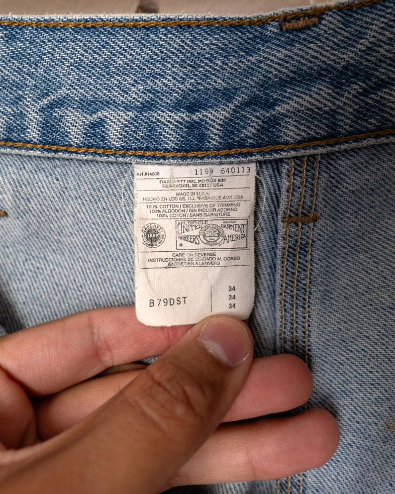 Carhartt denim shorts, half pants, jorts, men's w31 equivalent unclear blue type Vintage Second Hand