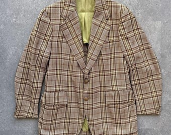 Vintage 60s H Freeman Son Trendaire Wool Plaid Blazer Men's 42R Ivy League USA