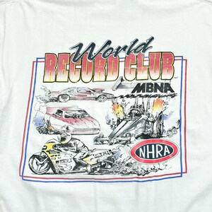 Camiseta de carreras vintage de los 90 del NHRA World Record Club, talla XL para hombre, estilo desgastado y destrozado. imagen 2
