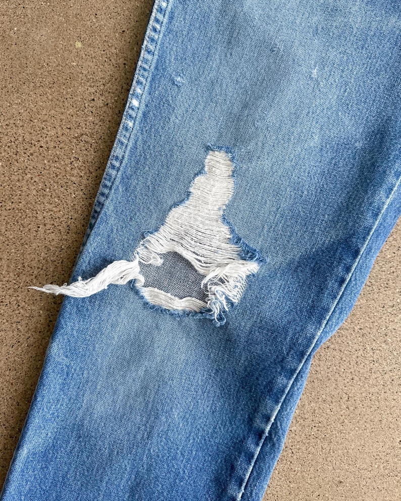 Vintage jaren 90 Wrangler 936 jeans distressed cowboy snit heren 32 western afbeelding 5