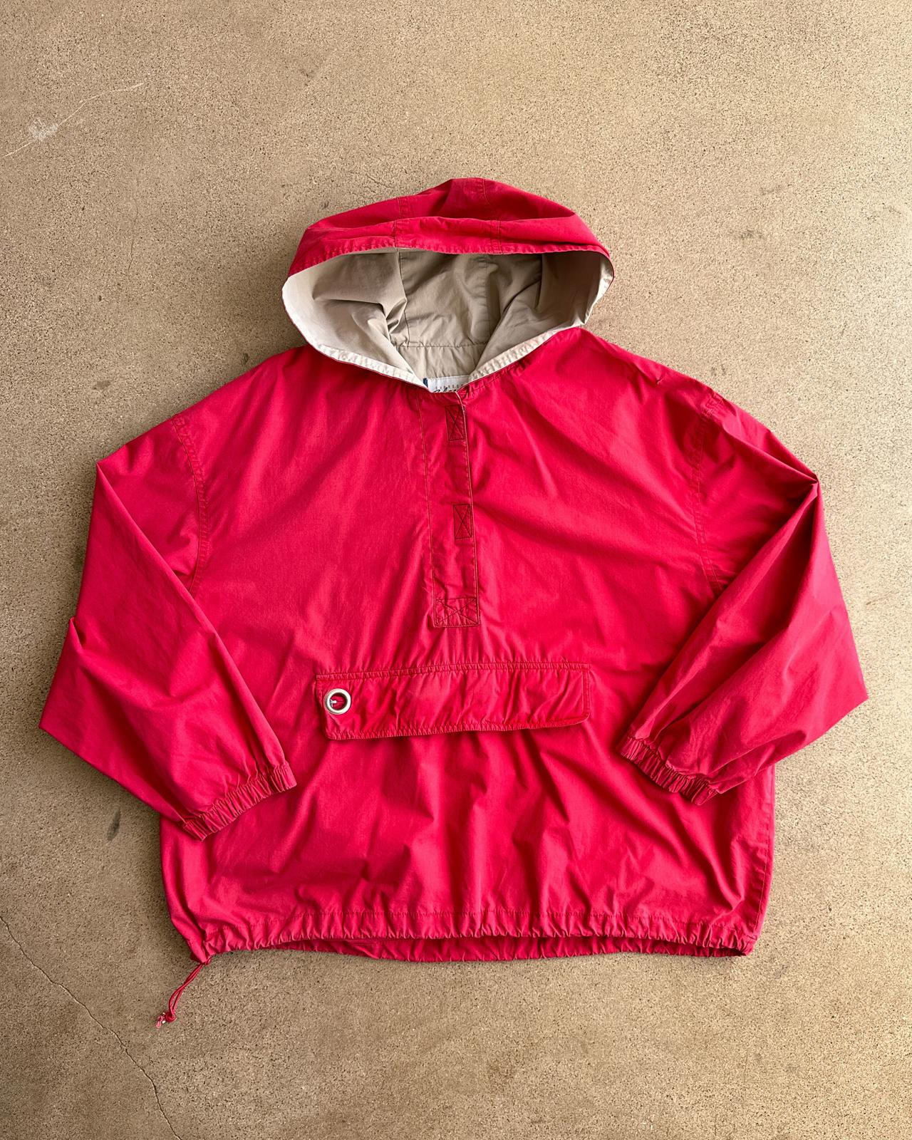 Vintage 90s Express Anorak Quarter Zip Jacket Windbreaker Red