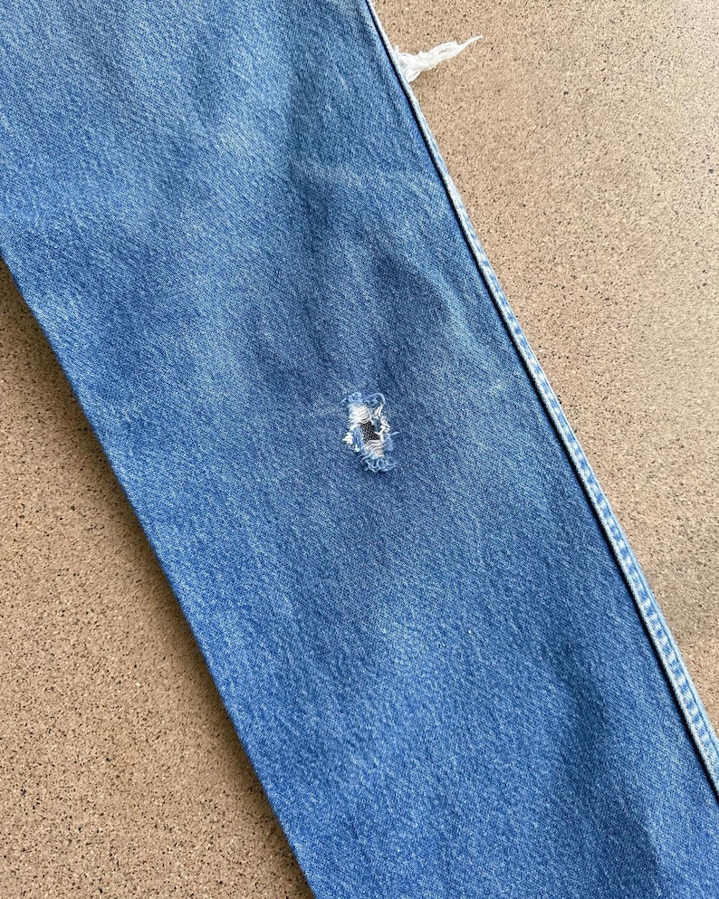 Vintage jaren 90 Wrangler 936 jeans distressed cowboy snit heren 32 western afbeelding 8