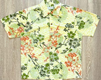 Vintage 70s Duke Kahanamoku Hawaiian Shirt Mens XL Cotton Floral Aloha USA Made