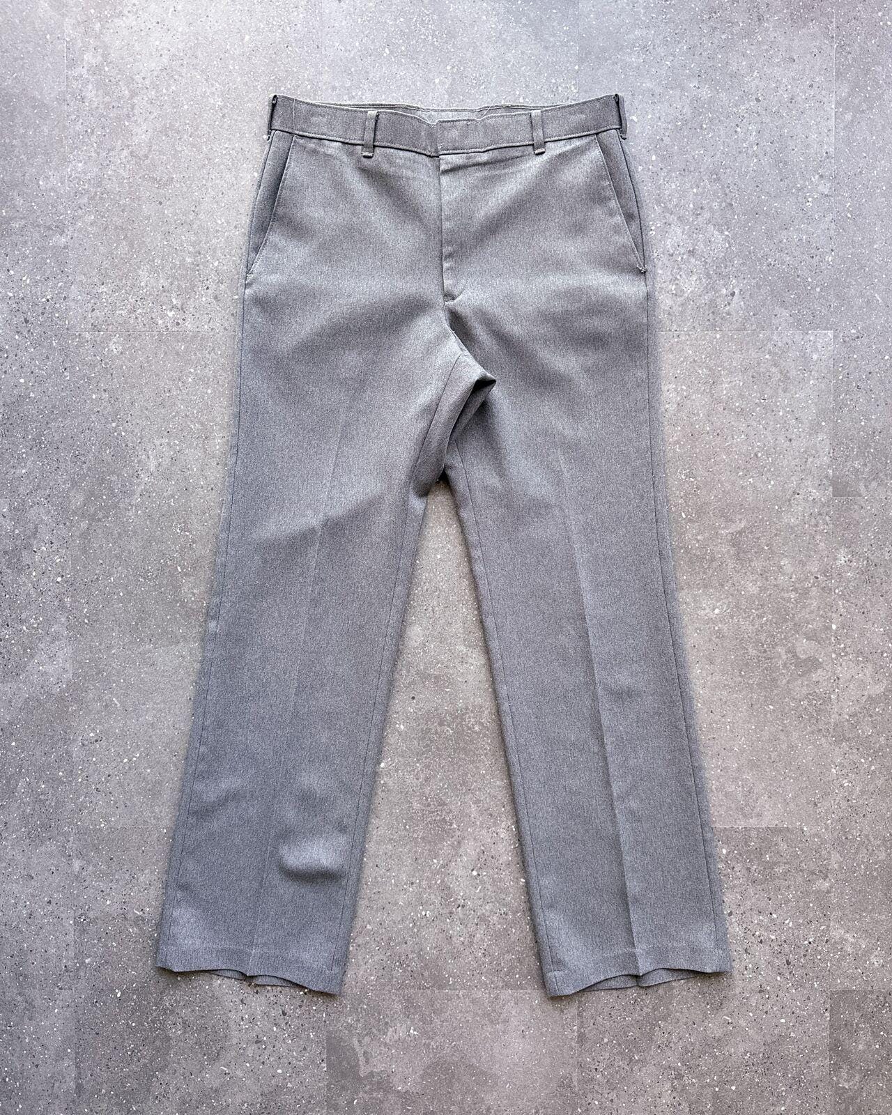 Vintage 80s Levi's Action Slacks Men's 34 Gray Bootcut Pants Made