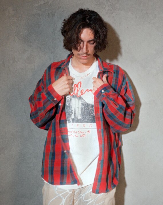 トップス 80s FIVE BROTHER QUILTING FRANNEL SHIRT 80s Vintage Five Brother Thick Cotton Plaid Flannel XL - Etsy