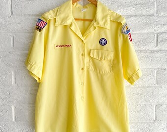 Camiseta vintage de los años 80 de los Boy Scouts of America, amarilla, talla XL para hombre, del condado de San Diego.