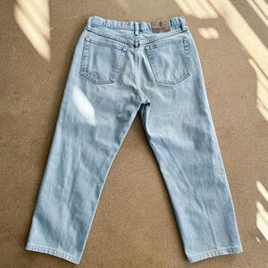 Vintage 2000s Wrangler Jeans Relaxed Straight Leg Men's 32 Light Wash Faded image 4