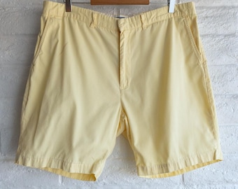 Vintage 90s Polo Ralph Lauren Cotton Shorts Pastel Yellow Men's 38 Chino Preppy