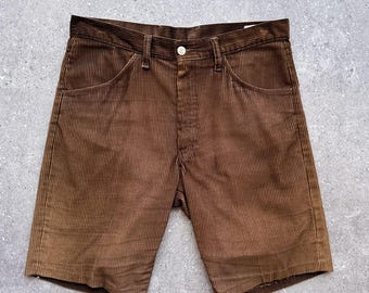 Vintage 70s Farah Corduroy Shorts Mens 32 Brown Retro Surf Style Shorts USA Made
