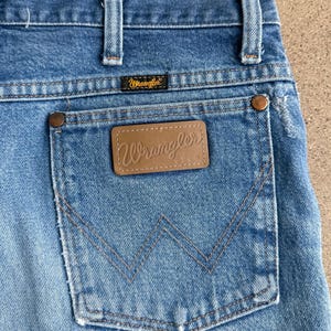 Vintage jaren 90 Wrangler 936 jeans distressed cowboy snit heren 32 western afbeelding 9