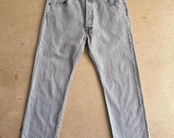 Vintage 2000s Levi's 501 Jeans Gray Straight Leg Button Fly Size 36 Faded Grunge