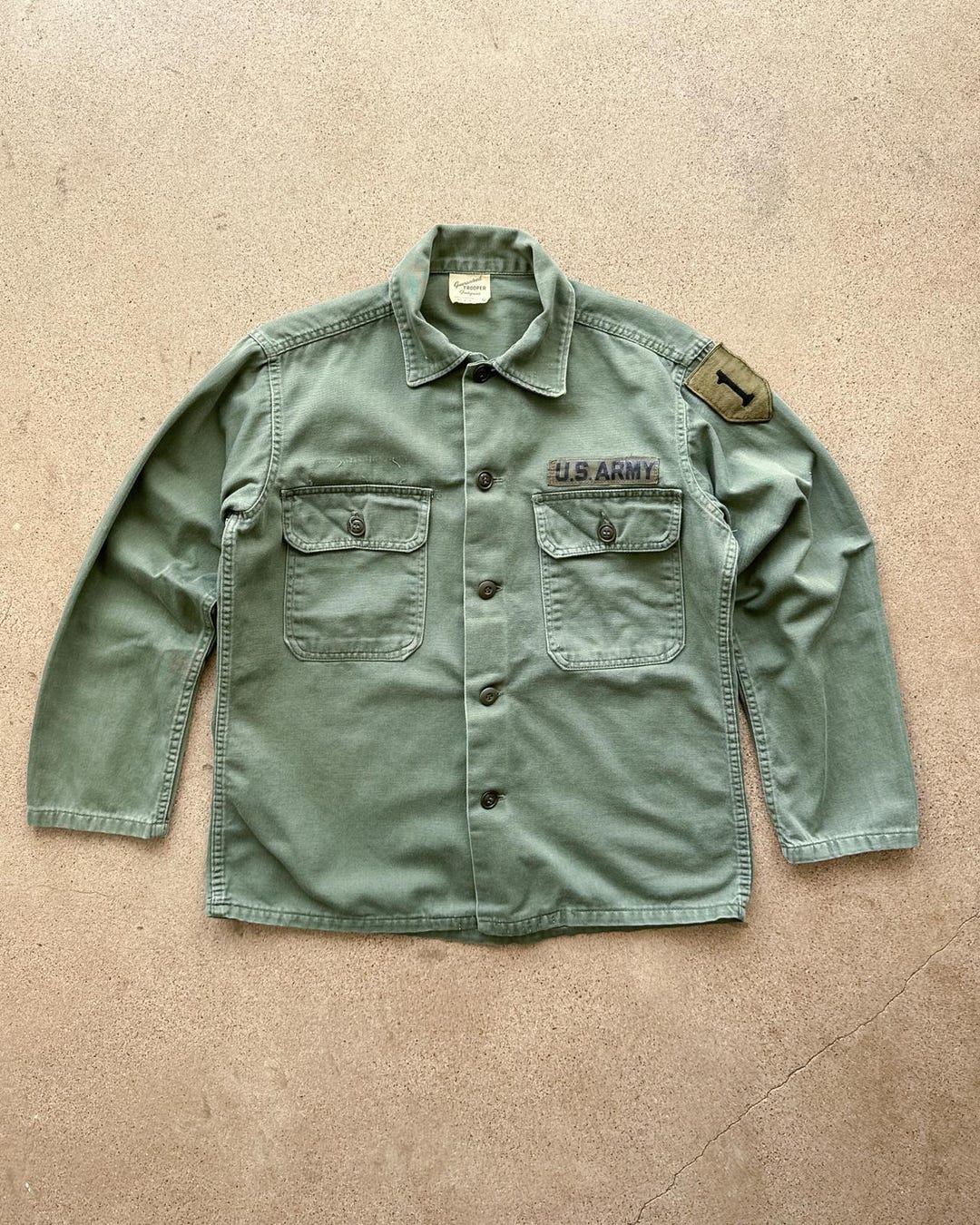 Vintage Guaranteed Trooper Fatigues OG 107 Military Shirt Army Green vintage-guaranteed-trooper-fatigues-og-107-military-shirt-army-green