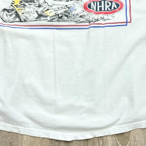 Camiseta de carreras vintage de los 90 del NHRA World Record Club, talla XL para hombre, estilo desgastado y destrozado. imagen 5