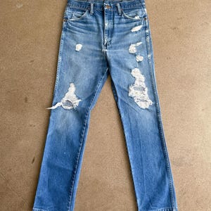 Vintage jaren 90 Wrangler 936 jeans distressed cowboy snit heren 32 western afbeelding 1