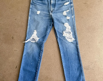 Vintage 90s Wrangler 936 Jeans Distressed Cowboy Cut Men's 32 Western