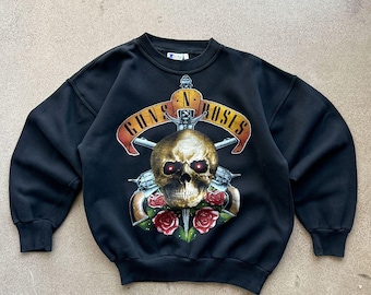 Vintage 80s Guns N Roses Appetite For Destruction Sweatshirt Men's L Black Band