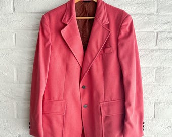 Vintage 1960s Sears Mens Store Pink Blazer Suit Jacket Men's 44R Preppy Mod