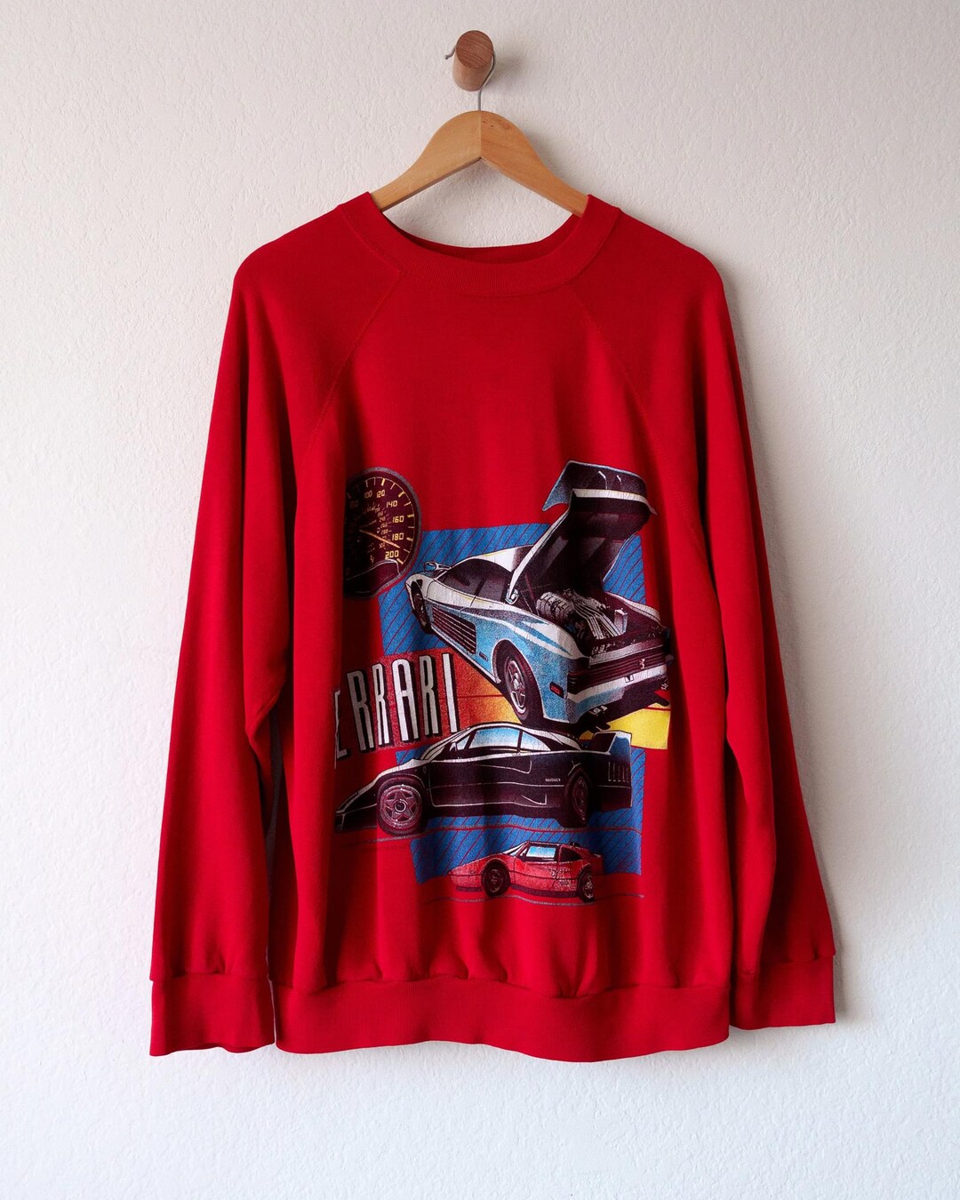 90s Vintage Ferrari Race Cars Graphic Print Crewneck Sweatshirt XL - Etsy